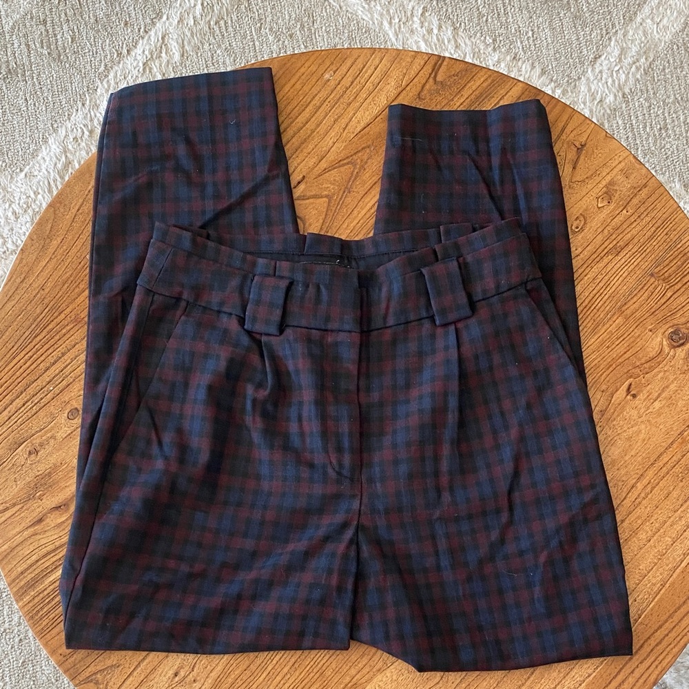 Express Navy and Burgundy Plaid Men's Dress Pants